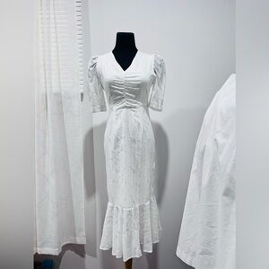 White embossed | eyelet dress